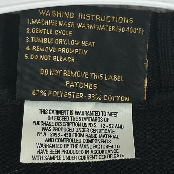 Vtg Citadel Sweater Mens L Black AB-458 Military Elbow Shoulder Patches V Neck - Picture 3 of 13